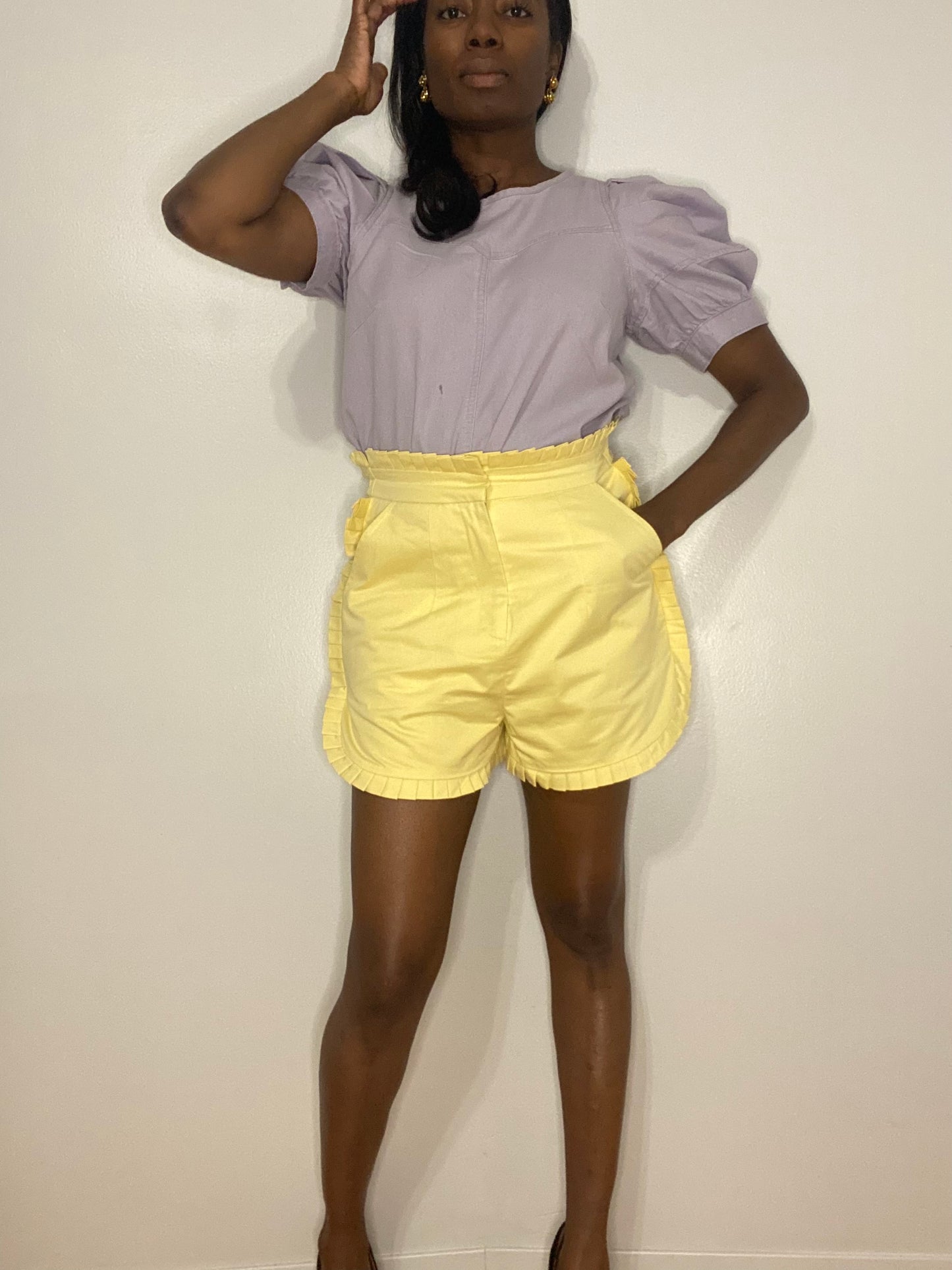 Lemon Pleated Shorts (20% OFF)